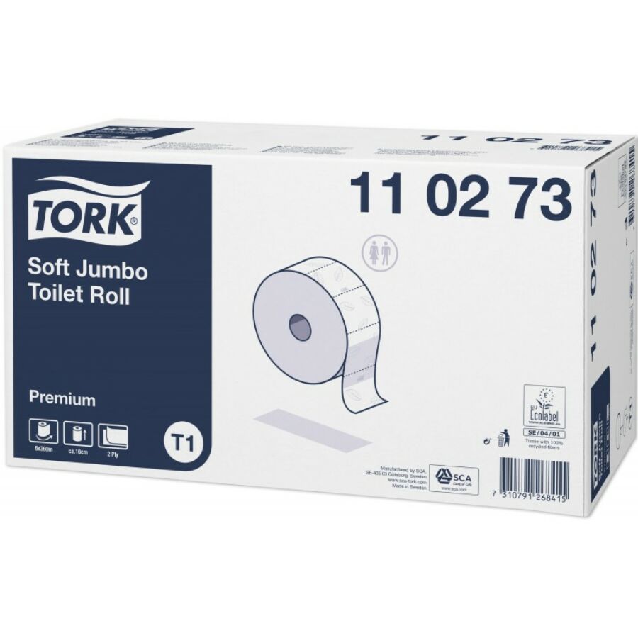 Image of Tork Premium toalettpapír jumbo, soft (T1 rendszer) 6 tek.
